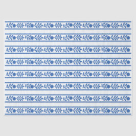 Whiteblue Bone inlay Floral Border Decoupage Paper Seidenpapier