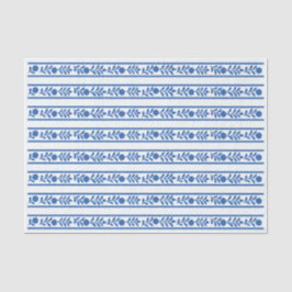 Whiteblue Bone Inlay Floral Border Decoupage Paper Seidenpapier
