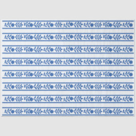 Whiteblue Bone Inlay Floral Border Decoupage Paper Seidenpapier