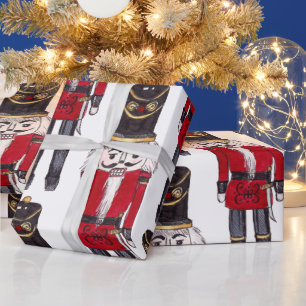 Whiteboard Nutcracker Soldier Wrapping Paper Geschenkpapier