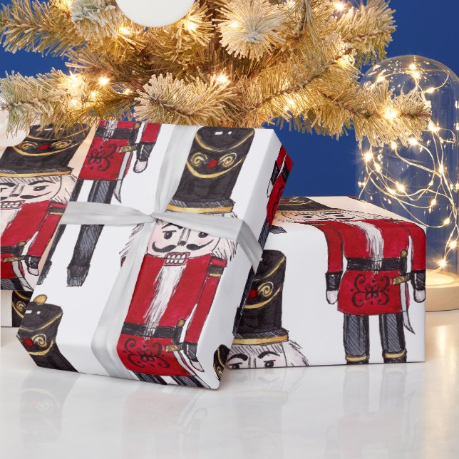 Whiteboard Nutcracker Soldier Wrapping Paper Geschenkpapier (Feiertage)