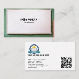 Whiteboard-Schullehrer mit QR-Code Visitenkarte