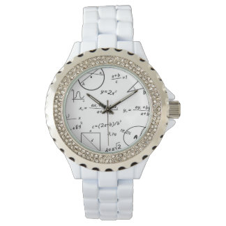 Whiteboard Women's Kristall White Enamel Watch Armbanduhr