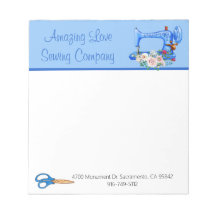 Whitecal Blue Nähmaschine Notepad
