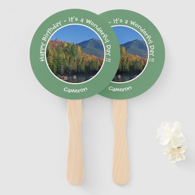 Whiteface Mountain, Autumn Party Items von Adirond Fächer (Vorne und Hinten)