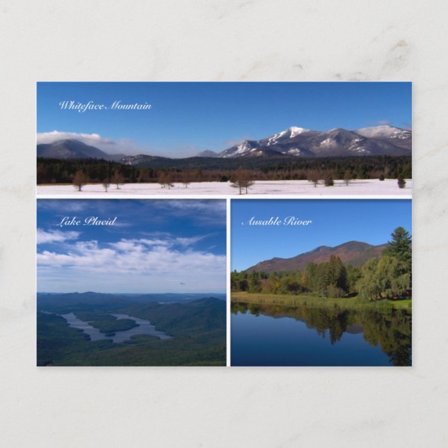 Whiteface Mountain-Lake Placid Postcard Postkarte (Vorderseite)