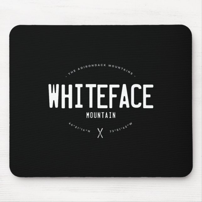 Whiteface Mountain New York Grafik Distressed Vin Mousepad (Vorne)