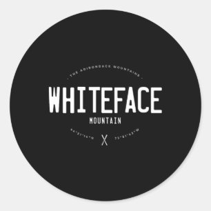 Whiteface Mountain New York Grafik Distressed Vin Runder Aufkleber
