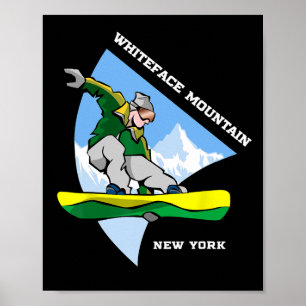 Whiteface Mountain New York Snowboard Poster