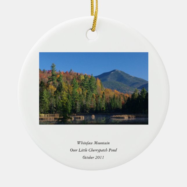 Whiteface Mountain over Little Cherrypatch Pond Keramikornament (Vorne)