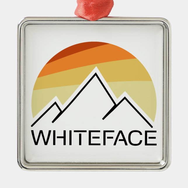 Whiteface Mountain Retro Ornament Aus Metall (Vorne)