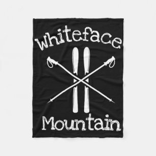 Whiteface Mountain Skifahren Ski Skifahrer Stöcke Fleecedecke