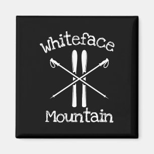 Whiteface Mountain Skifahren Ski Skifahrer Stöcke Magnet