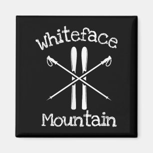 Whiteface Mountain Skifahren Ski Skifahrer Stöcke  Magnet