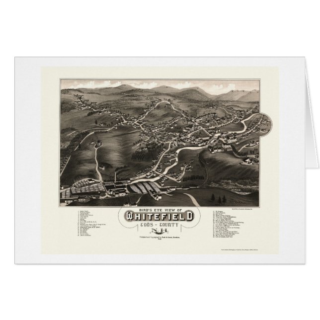 Whitefield, carte panoramique de NH - 1883 (Devant horizontal)