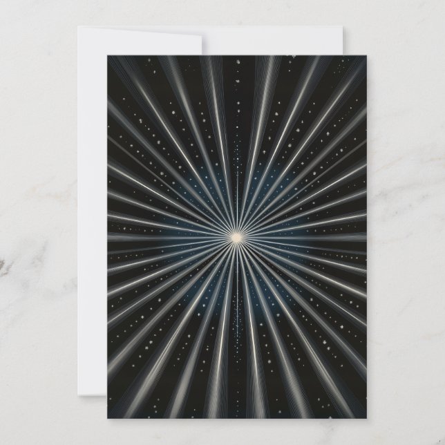 Whitefire Supernova Cosmic Galaxy Star White Black Einladung (Vorderseite)