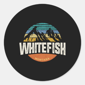 Whitefish Montana Außenbereich Runder Aufkleber