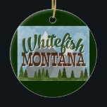Whitefish Montana Fun Retro Snowy Mountains Keramik Ornament<br><div class="desc">Whitefish Montana Neo Vintage Reisedesign im lustigen Retro-Cartoon-Stil mit schneebedeckten Bergen, Wald und Bäumen darunter, blauen Himmel und coolem Retro-Skript-Text.</div>