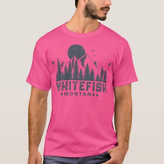 Whitefish Montana Mountain View T-Shirt (Vorderseite)