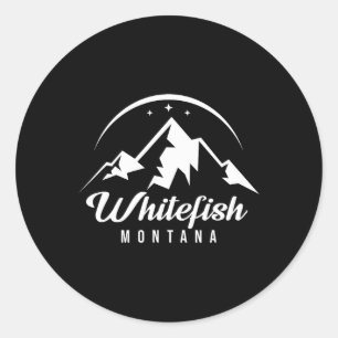 Whitefish Montana Skigebiet Snowboarden Runder Aufkleber