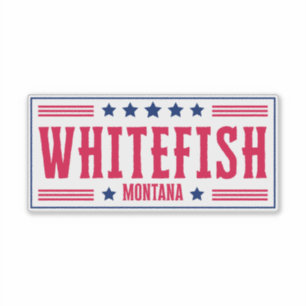 WHITEFISH MONTANA Stars & Streifen Aufkleber