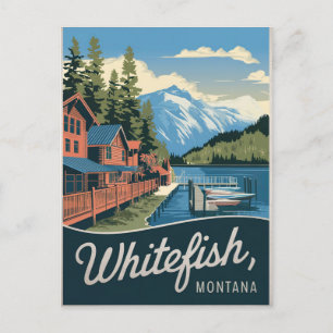 Whitefish Montana Vintage Postkarte