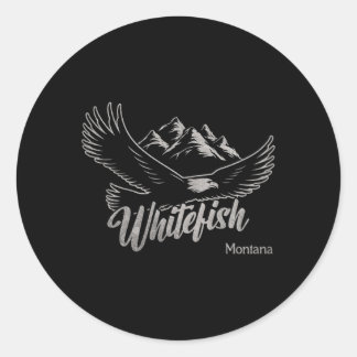 Whitefish Montana Wandern im Freien Runder Aufkleber