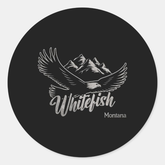 Whitefish Montana Wandern im Freien Runder Aufkleber (Vorderseite)