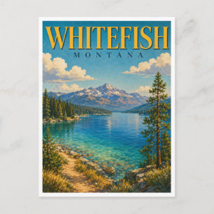 Whitefish Montana Whitefish Lake GeoSaga Postkarte