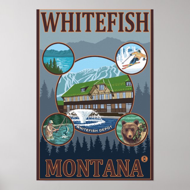 Whitefish, MontanaScenic Travel Poster (Vorne)