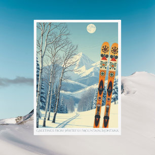 Whitefish Mountain Montana Skiurlaub Postkarte