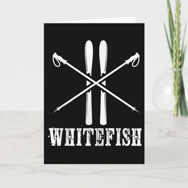 Whitefish Mountain Ski Skier Skiing Nordic Alpine  Karte (Vorderseite)