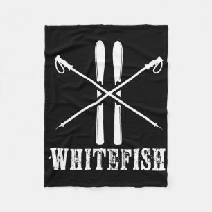 Whitefish Mountain Skifahrer Skifahren Nordisch Al Fleecedecke