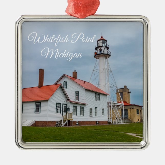 Whitefish Point Lighthouse Ornament Aus Metall (Vorne)