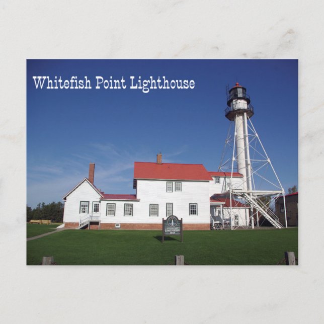 Whitefish Point Lighthouse Postkarte (Vorderseite)