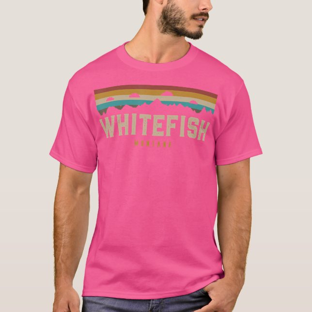 Whitefish Vintag Mountains Camping Montana T-Shirt (Vorderseite)
