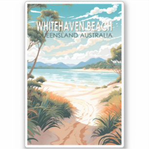 Whitehaven Beach Queensland Australien Reisen Kuns Aufkleber