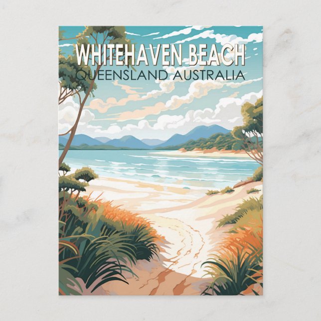 Whitehaven Beach Queensland Australien Reisen Kuns Postkarte (Vorderseite)
