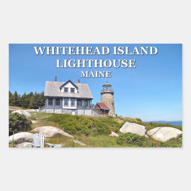 Whitehead Island Lighthouse, Maine Rechteckiger Aufkleber (Vorderseite)