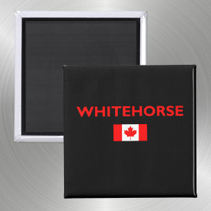 Whitehorse Canada Canadian Flag Dark Color Magnet