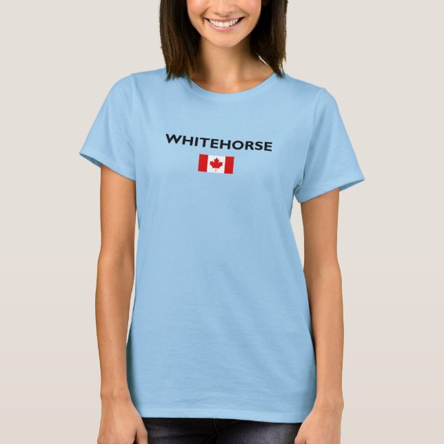 Whitehorse Kanada kanadische Flagge Licht Farbe T-Shirt (Vorderseite)