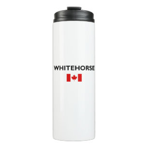 Whitehorse Kanada kanadische Flagge Licht Farbe Thermosbecher