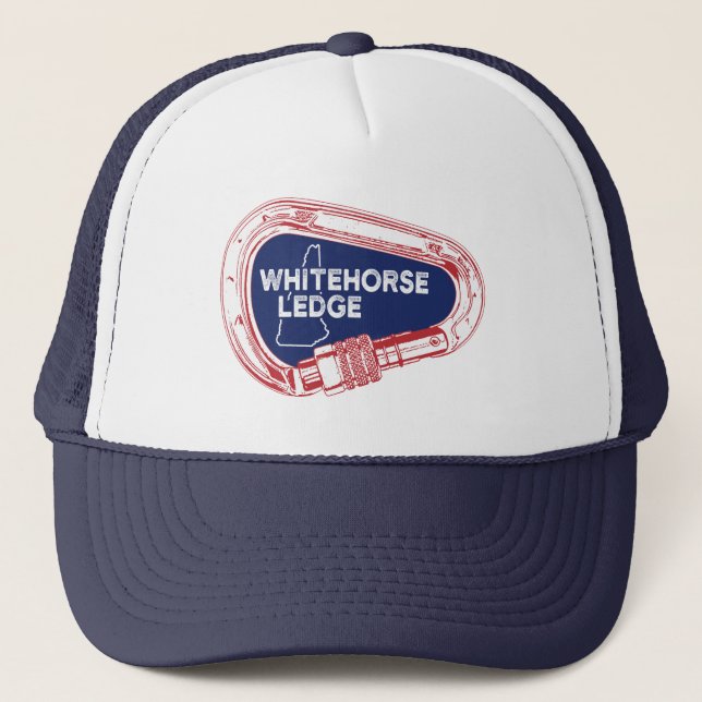 Whitehorse Ledge New Hampshire Climbing Carabiner Truckerkappe (Vorderseite)