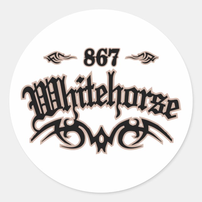 Whitehorse Runder Aufkleber (Vorderseite)