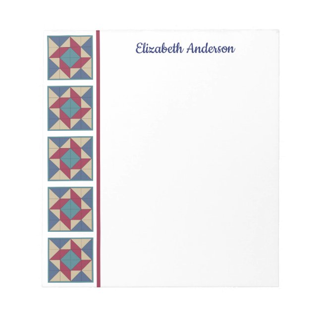 Whitelpool Quilt Blockgrenze Note Pad Notizblock (Vorderseite)