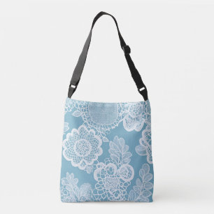 Whitening Lace on Blue AI art Tragetaschen Mit Langen Trägern