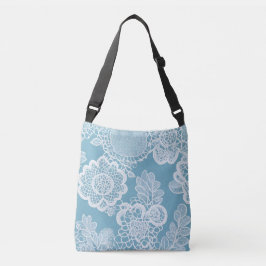 Whitening Lace on Blue AI art Tragetaschen Mit Langen Trägern