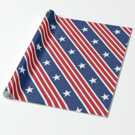 Whitepaper 4. Juli Red Blue White Flag Geschenkpapier