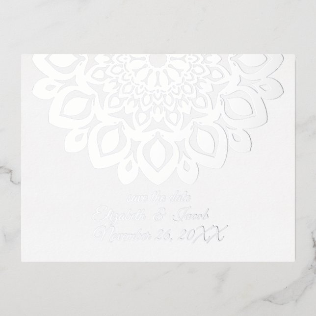 Whitepaper Mandala Save the Date Postkarte kürzen (Vorderseite)
