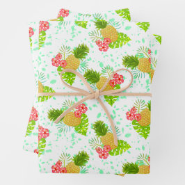 Whitepaper über tropische Ananas Geschenkpapier Set